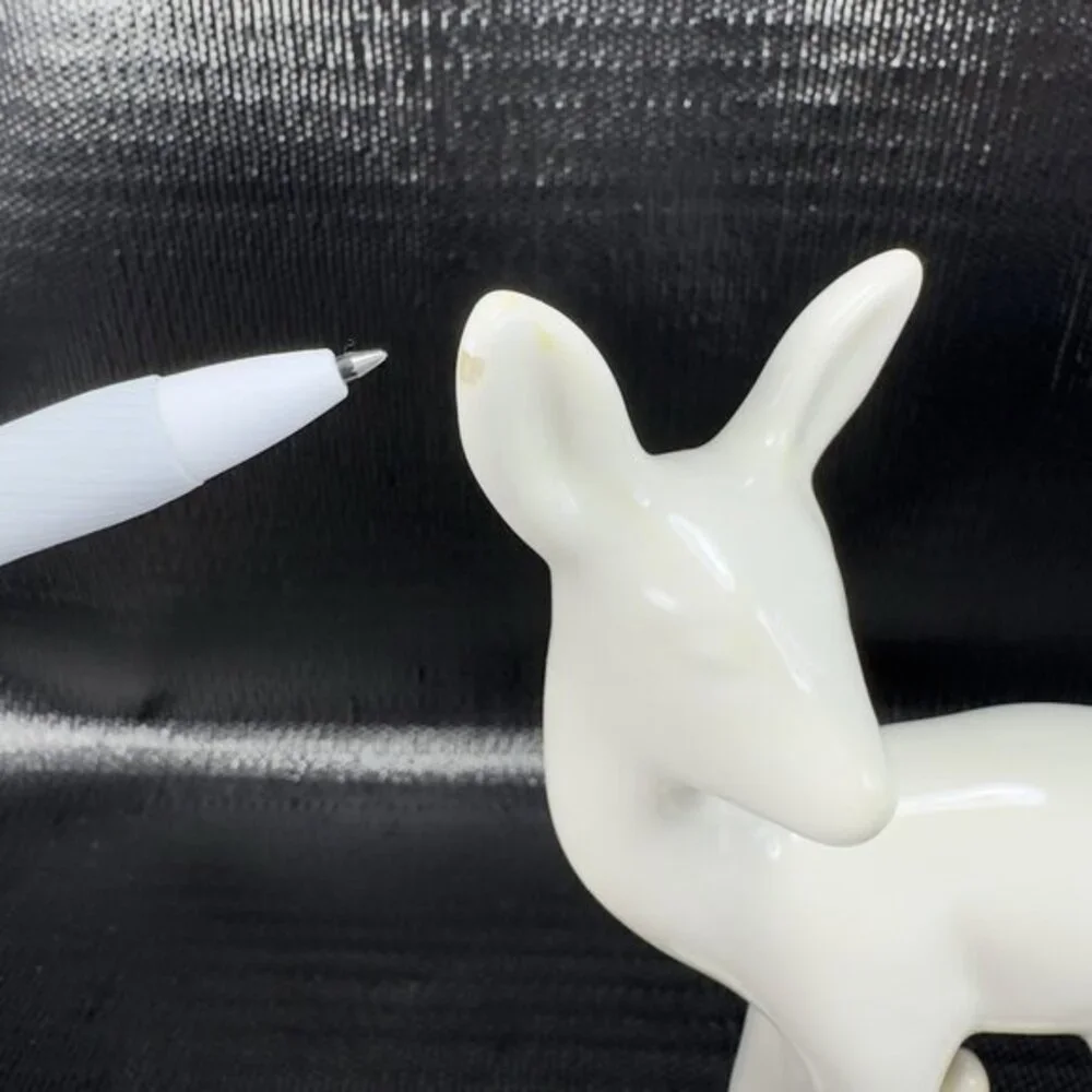 Vintage CALIFORNIA Pottery Metlox Baby Deer Fawn Figurine White Hand Made‎ VTG